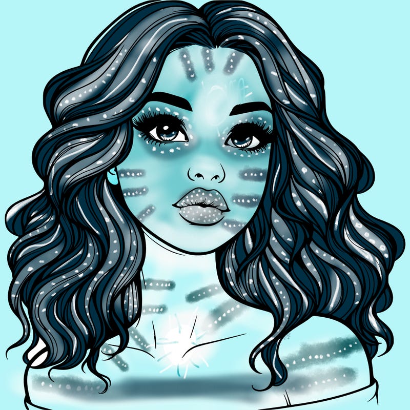 realistic girl with wavy hair and lips