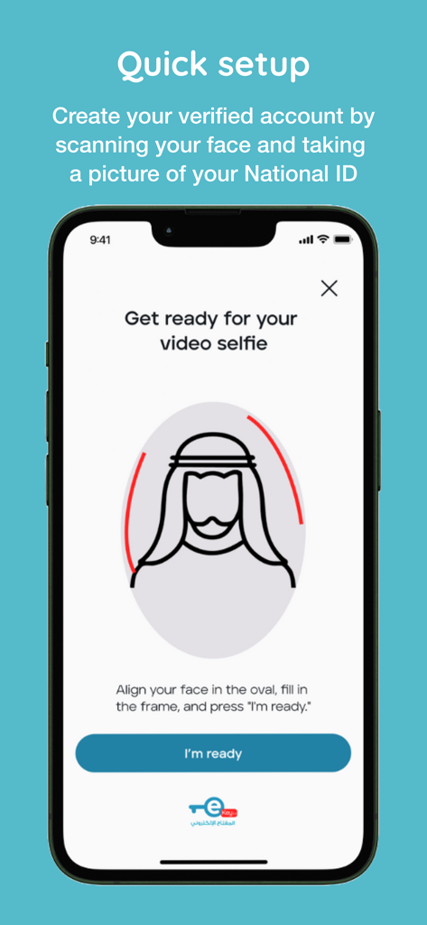 Interfaccia dell'app eKey 2.0 per la verifica dell'identità tramite scansione facciale con selfie video