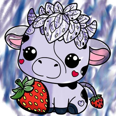 cute strawberry cow