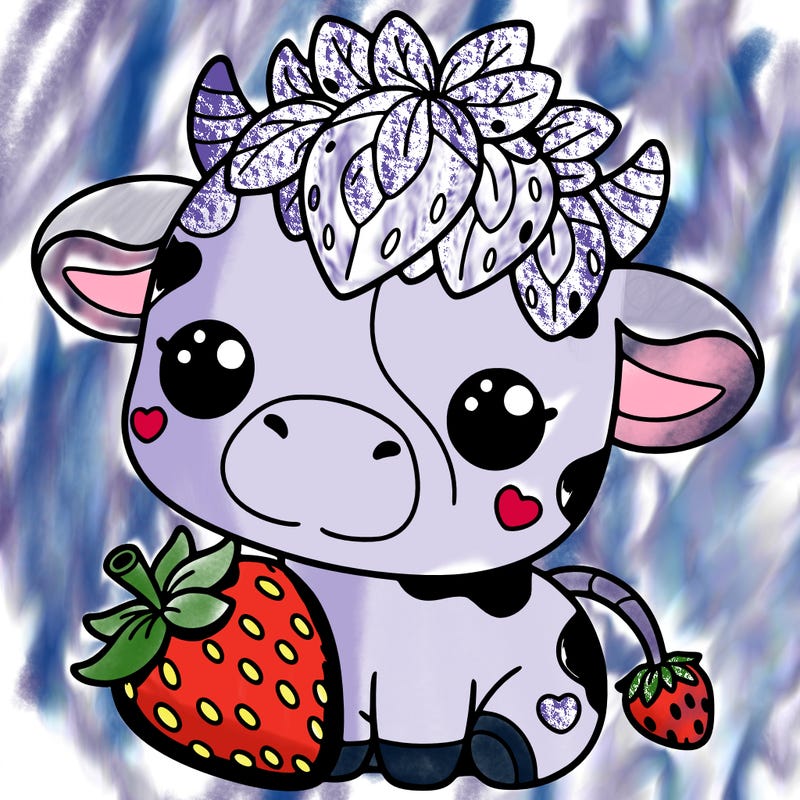 cute strawberry cow