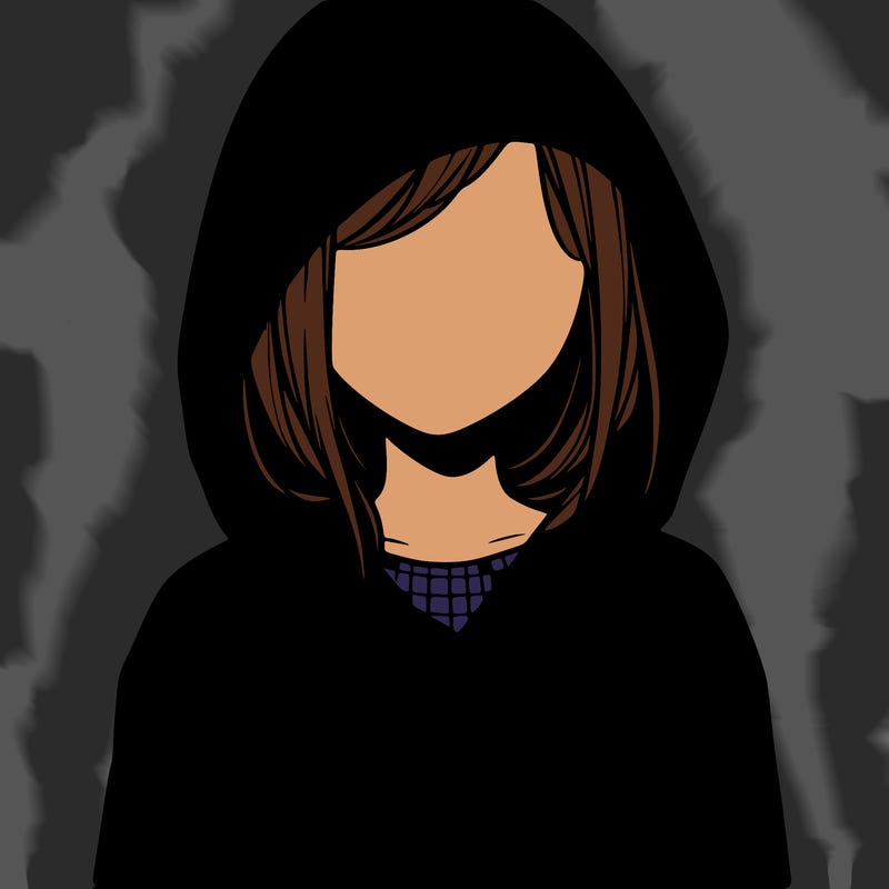 faceless girl in hoodie