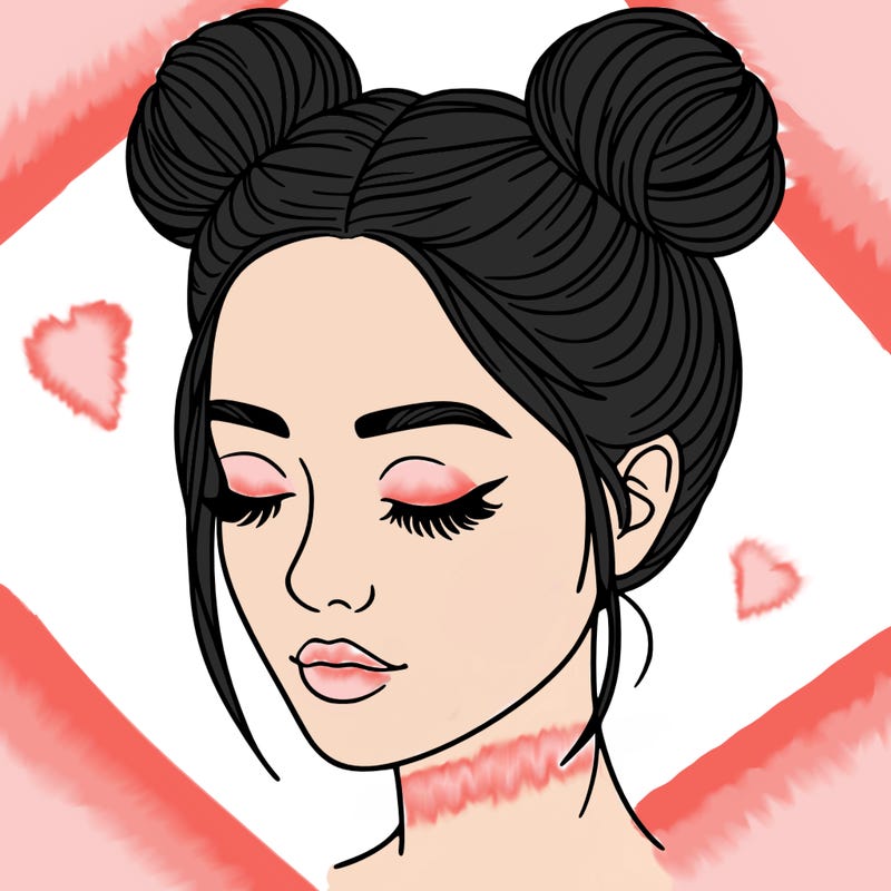 woman with hair buns