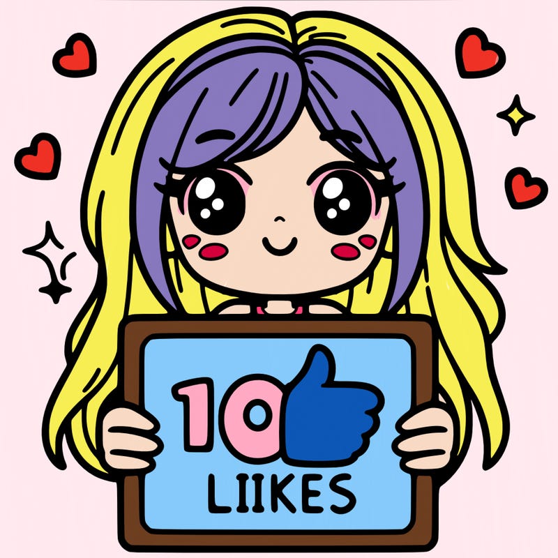 a girl holding a 100 likes sign