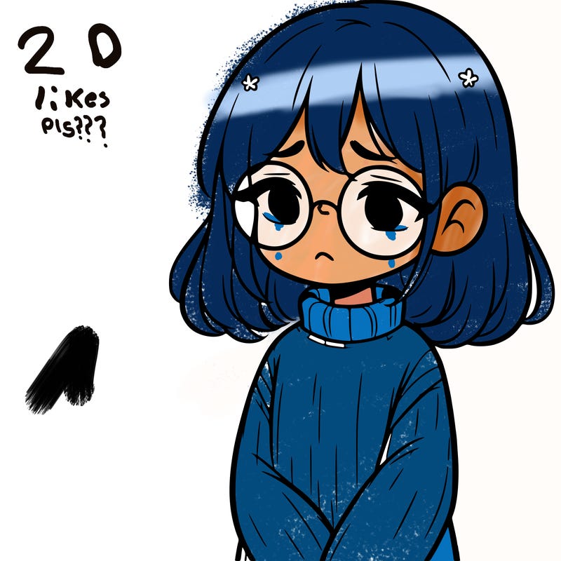 sad girl with glasses in a sweater