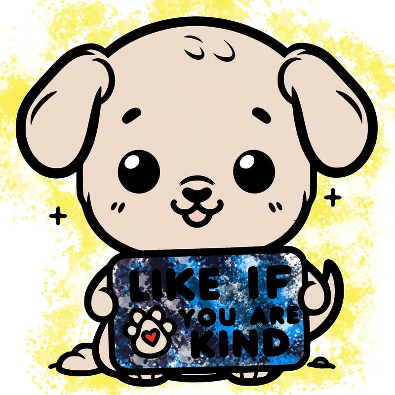 make a sign that says like if you are kind with a cute little dog