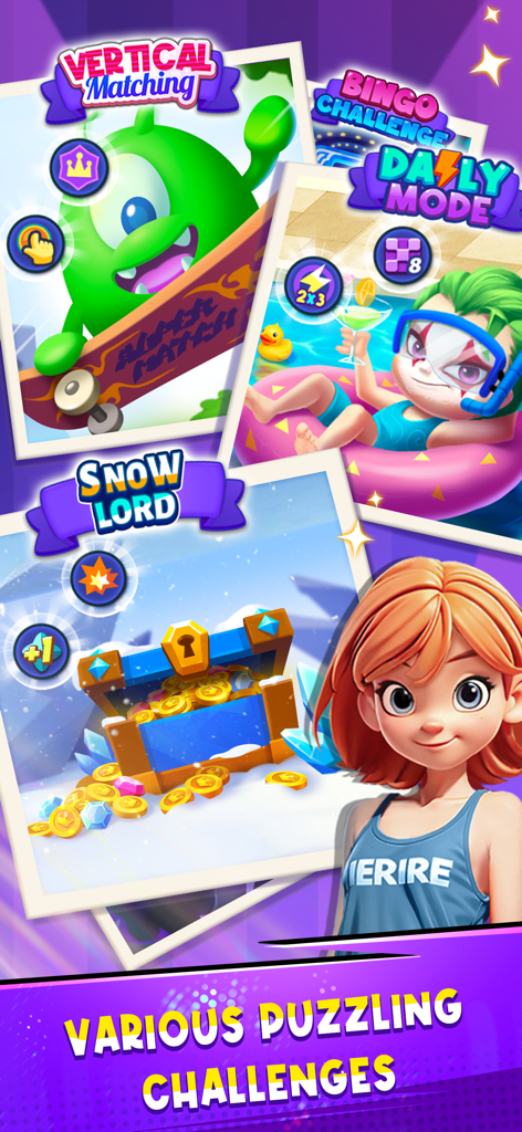 Super Match - PvP Match 3 - Visão geral de diferentes modos de jogo e personagens no Super Match PvP Match 3