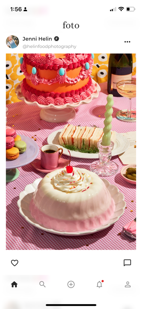 Foto Inc - Aesthetic food photography post on the Foto Inc app chronological feed