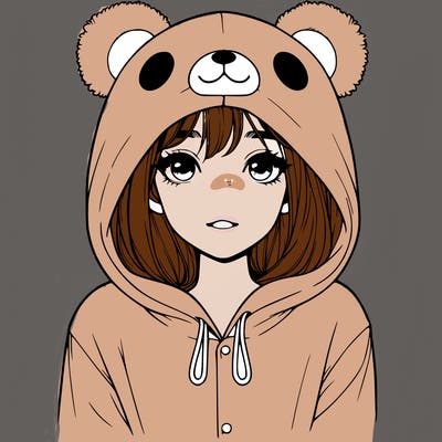 realistic girl in a bear onesie