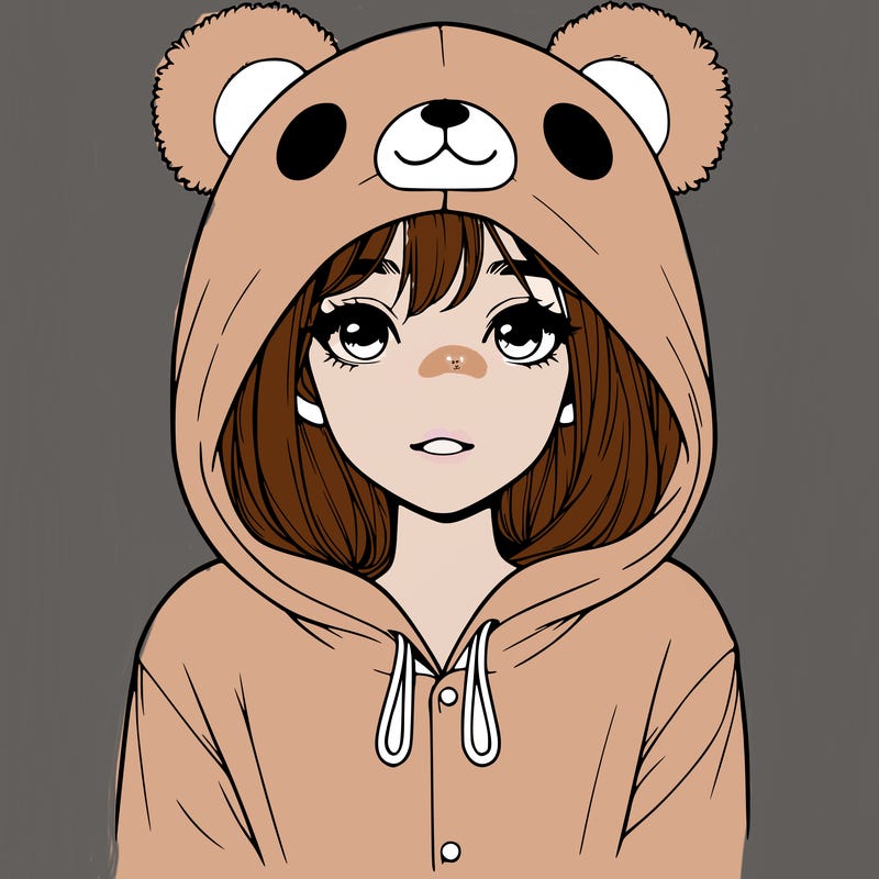 realistic girl in a bear onesie