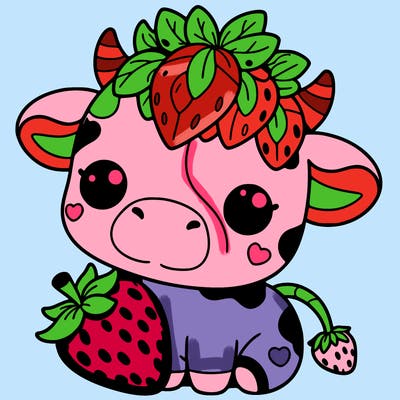 cute strawberry cow