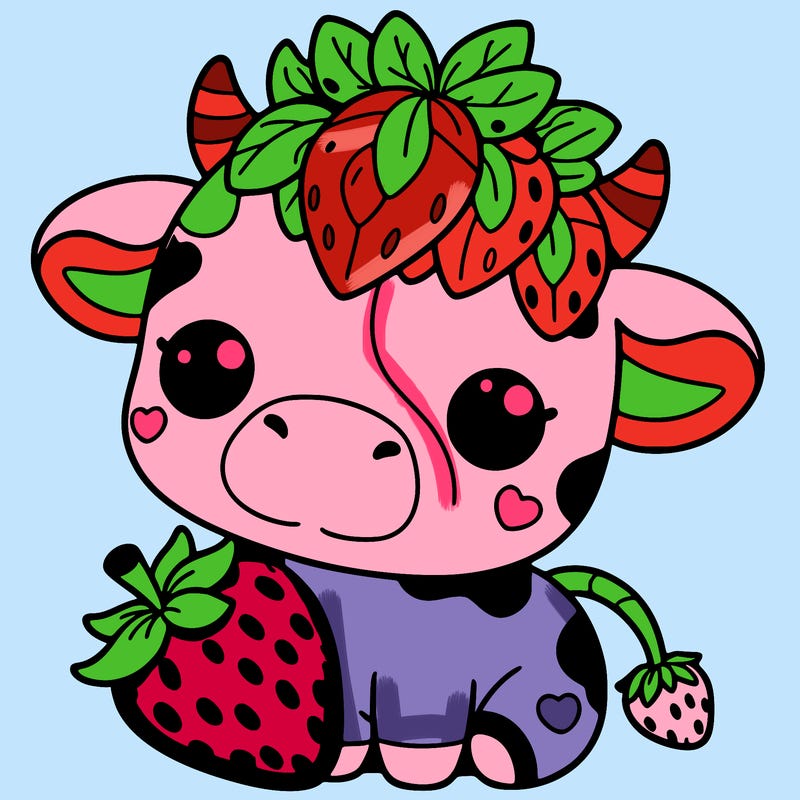 cute strawberry cow