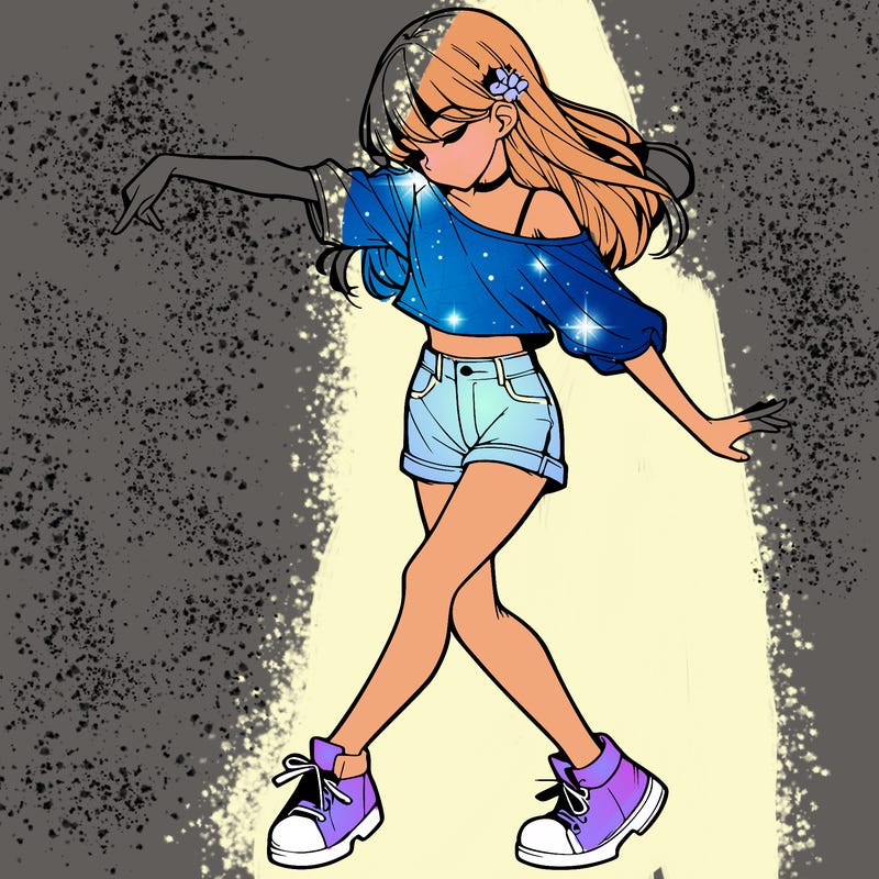 realistic girl danceing