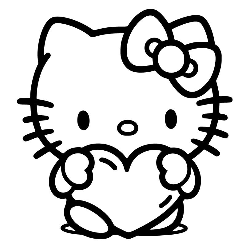 hello kitty with a heart for body