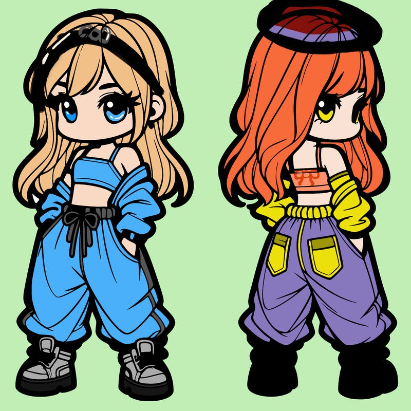 girl in crop top and baggy pants