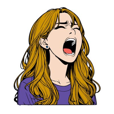 screaming realistic, girl