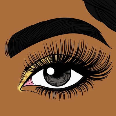 woman close up eye with long eyelashes