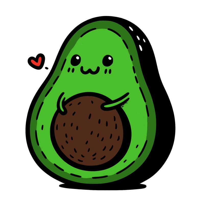 an avocado hugging an avocado