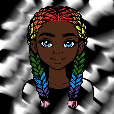 realistic girl with braids