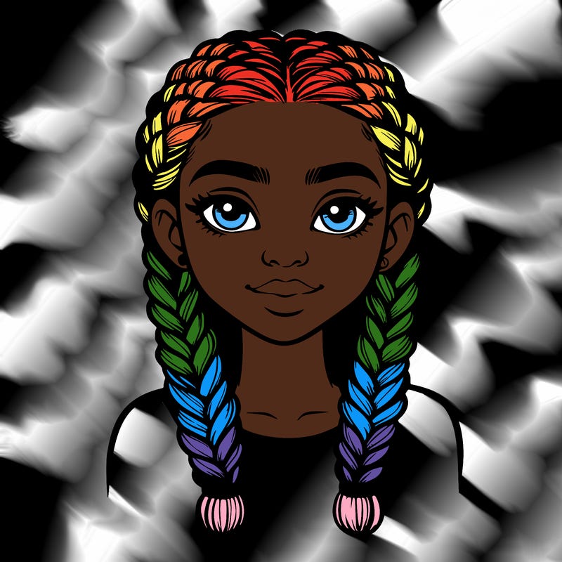 realistic girl with braids