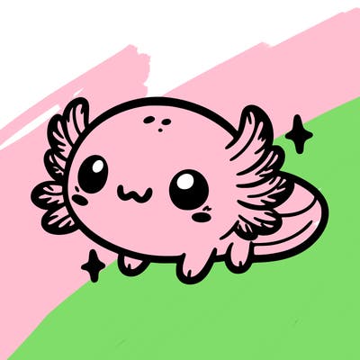 cute easy baby axolotl