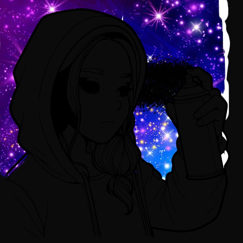 a realistic girl, spray painting