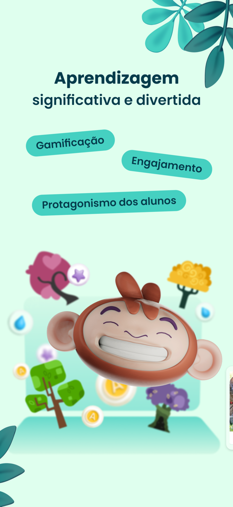 Árvore - Tela de aprendizagem gamificada do aplicativo educacional Árvore