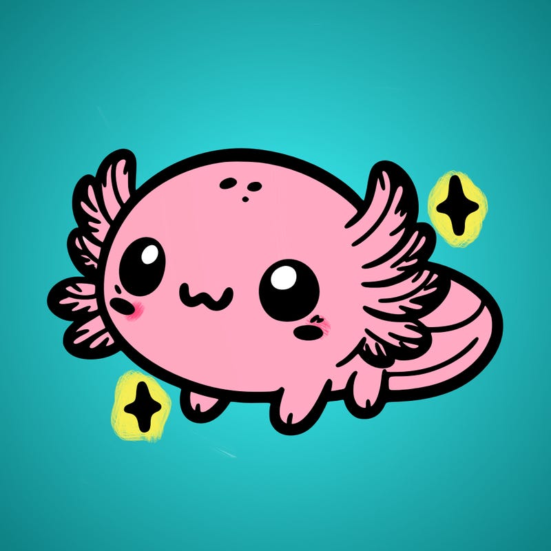cute easy baby axolotl