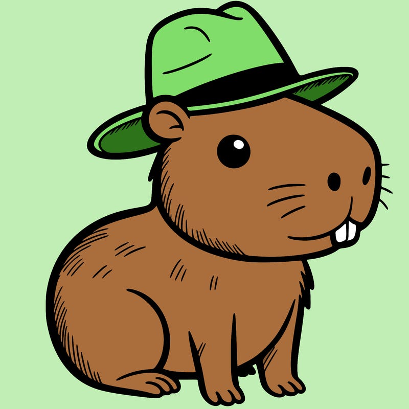capybara with a funny hat on