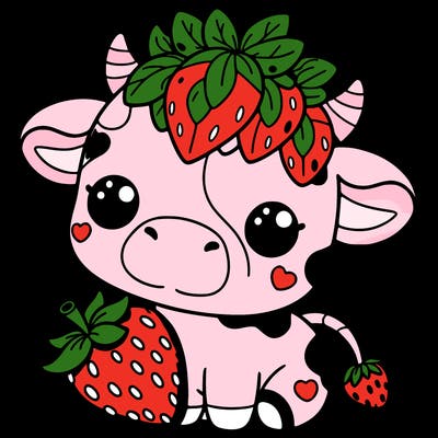 cute strawberry cow