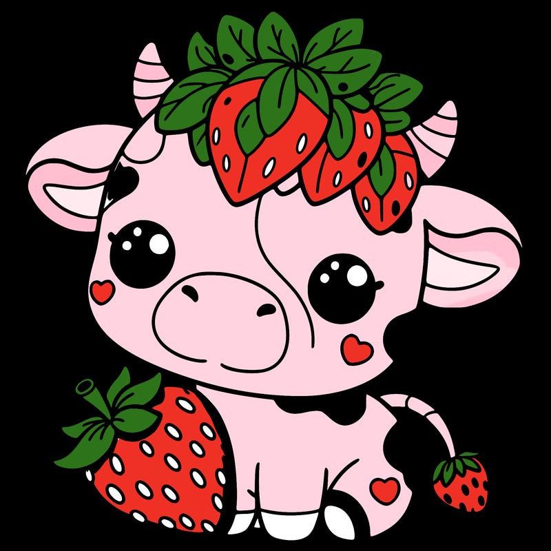 cute strawberry cow