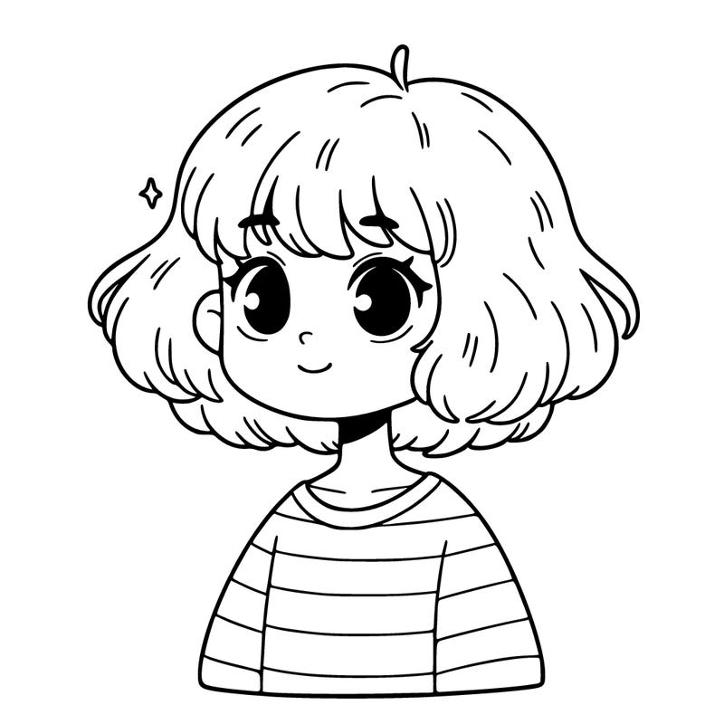 girl with short fluffy hair