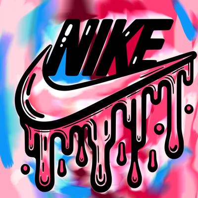 dripping nike logo