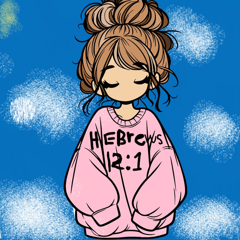girl with baggy sweatshirt and messy bun