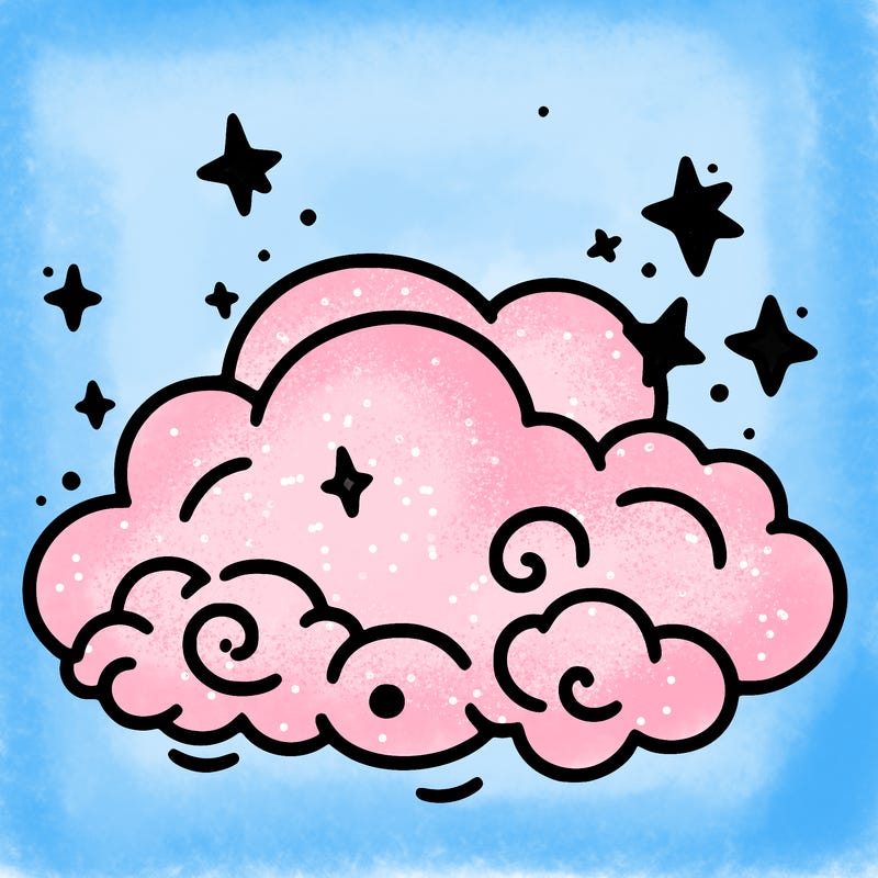 pink starry cloud sky