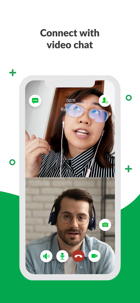 Tawk.to mobile app screen showing a live video chat between a business owner and a customer