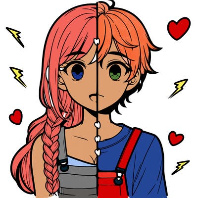 realistic girl boy split