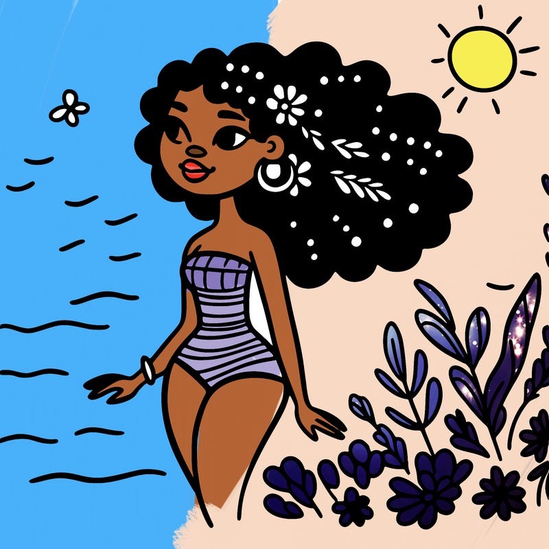 african woman in a swimsuit