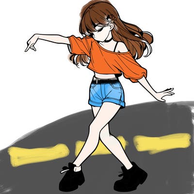 realistic girl danceing