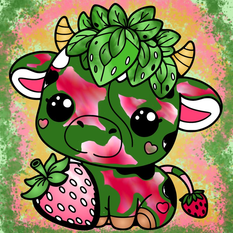 cute strawberry cow