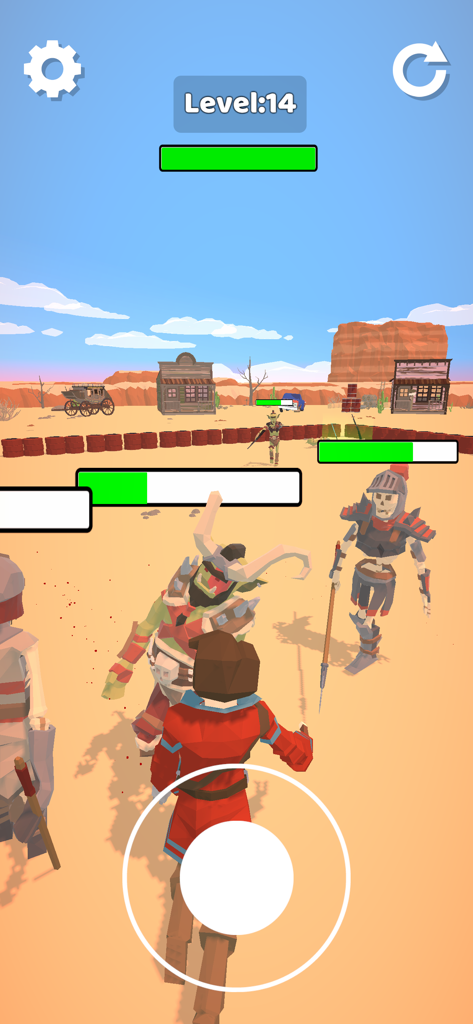 Ragdoll Arena - Gameplay of Ragdoll Arena showing a character fighting skeletons and monsters in a desert setting