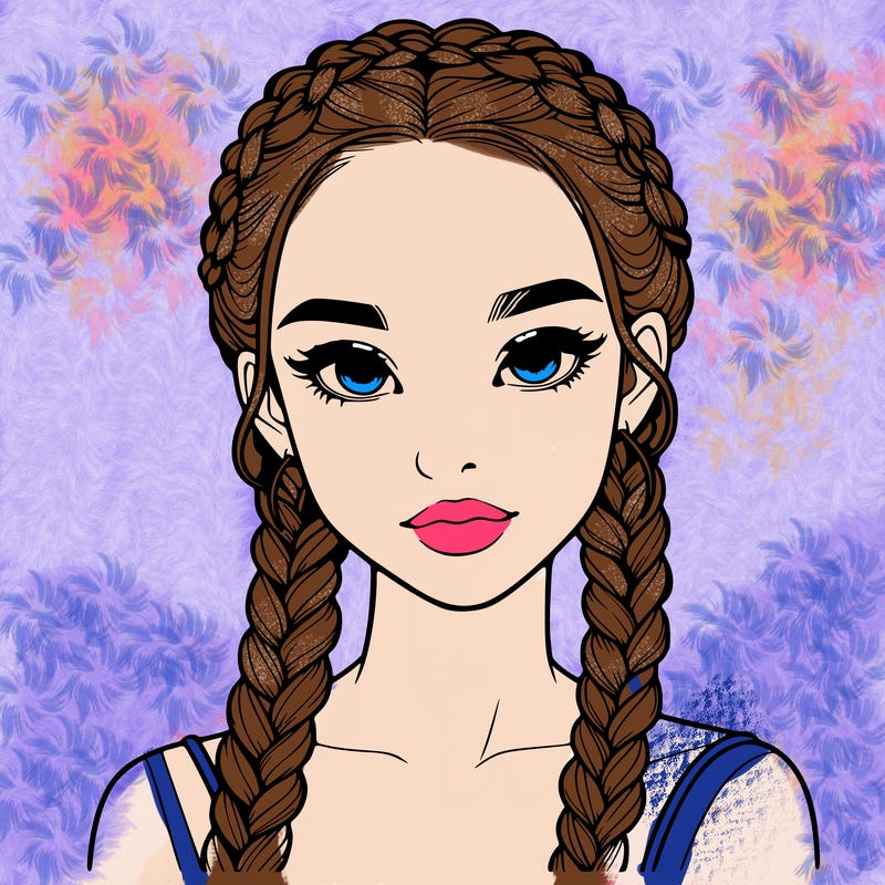realistic girl with braids