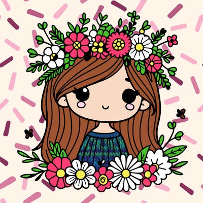 girl with flowers crown