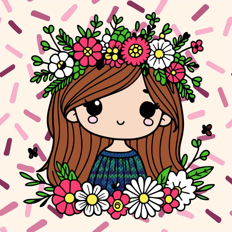 girl with flowers crown
