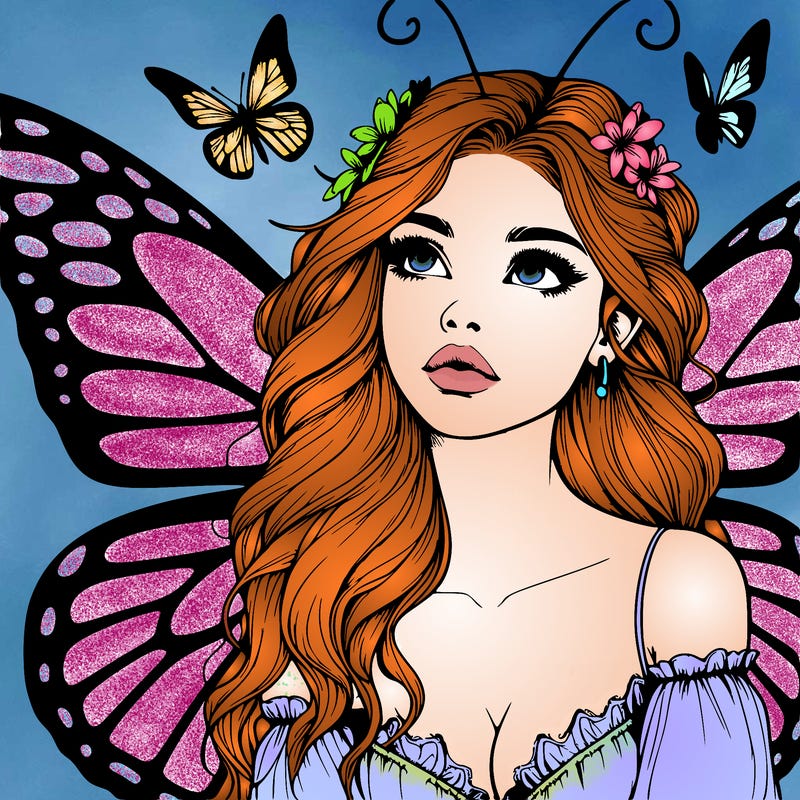 butterfly fairy realistic girl