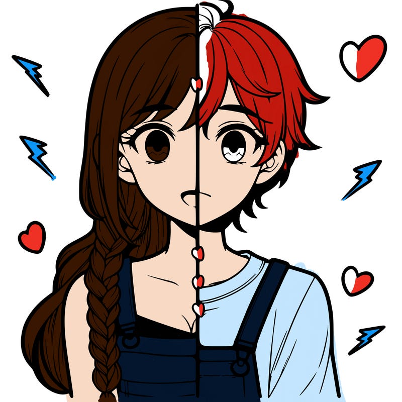 realistic girl boy split