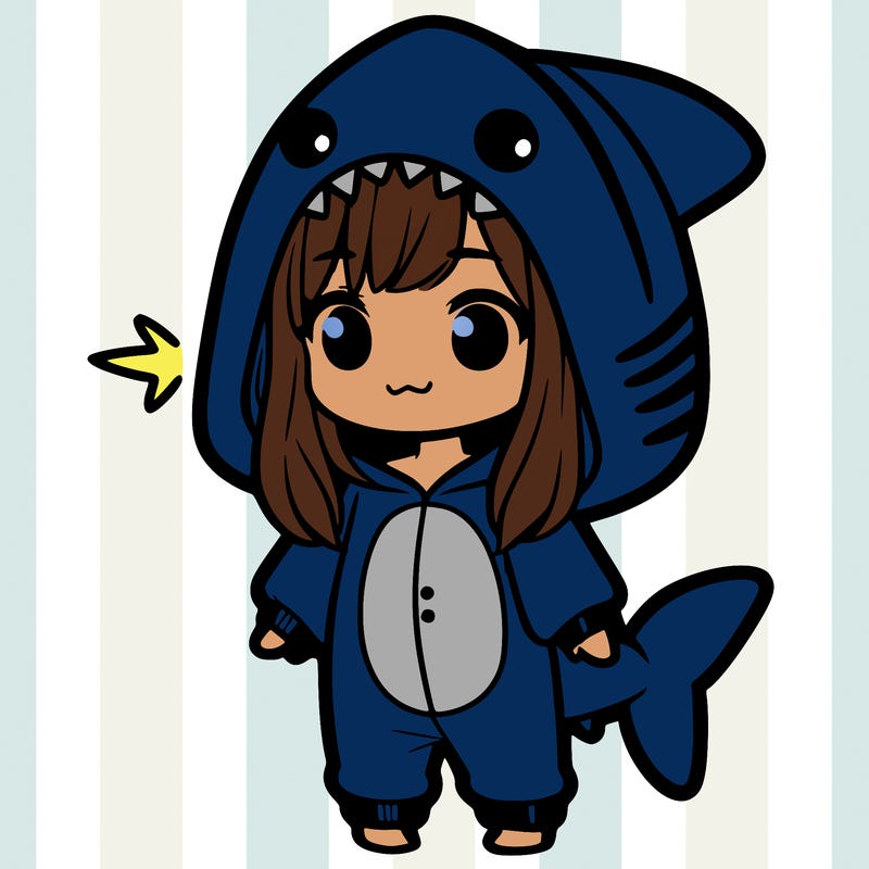 girl in shark onesie