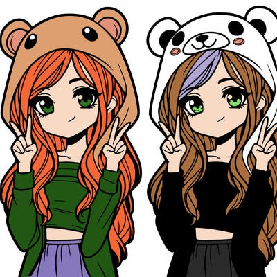 teen girl in animal costume