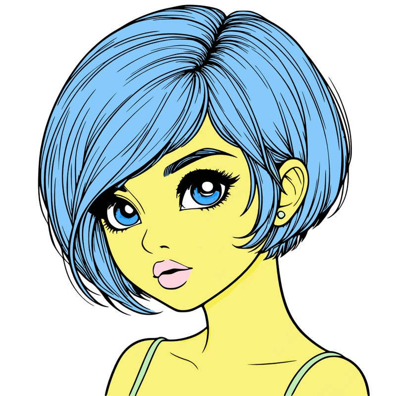 realistic girl with really short hair