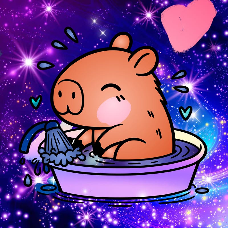 capybara taking a bath