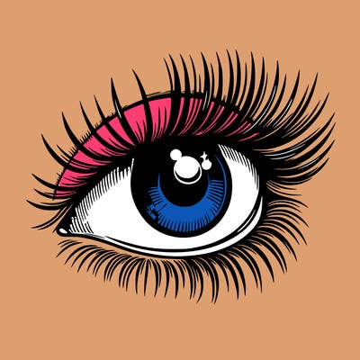 realistic eye long eylashes